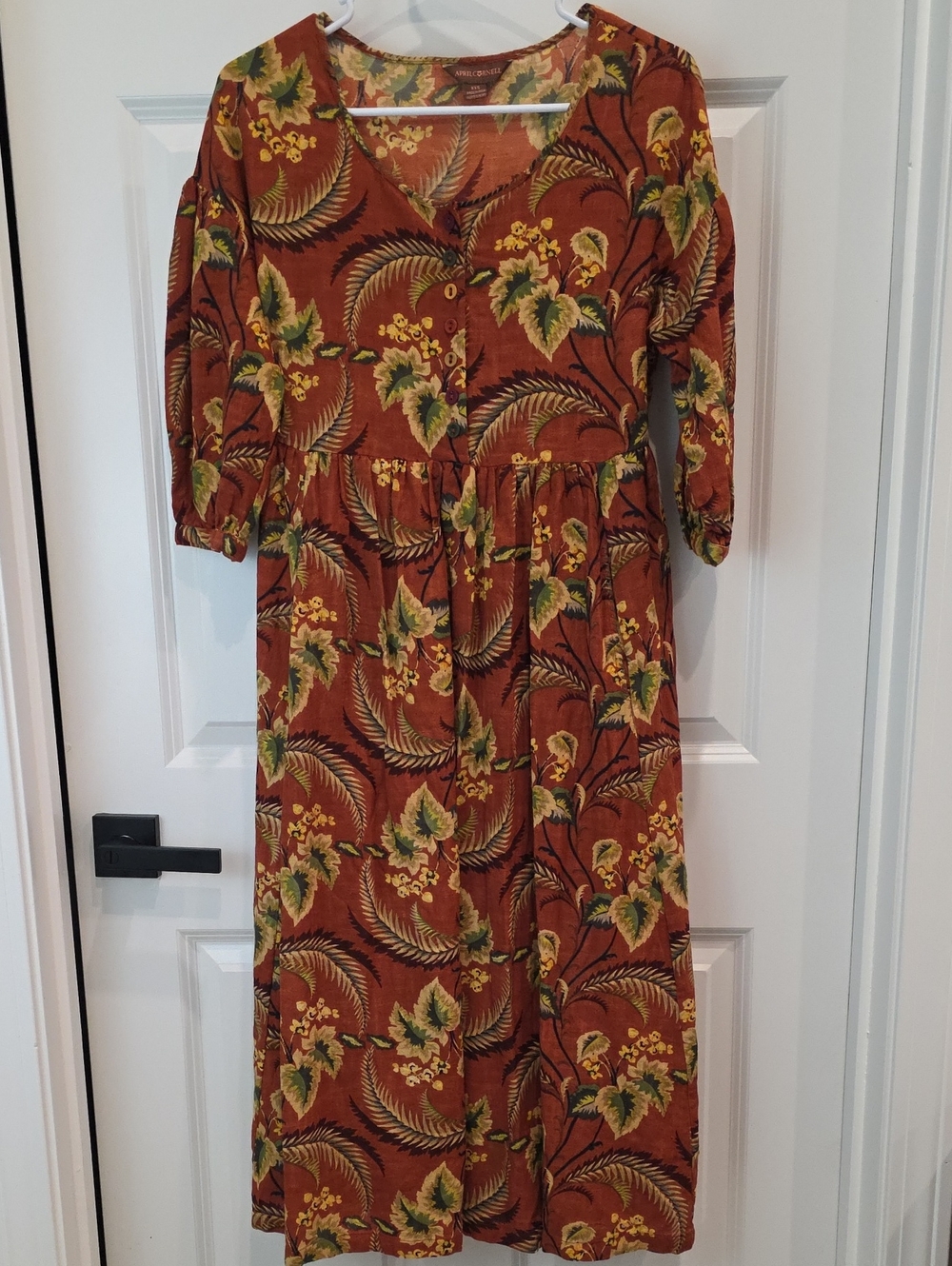 April Cornell Cottagecore Boho Forest-witch Fern Forest Autumn Midi Dress XXS